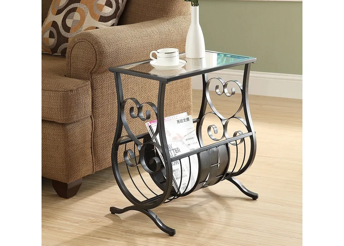 Marey Black Accent Table