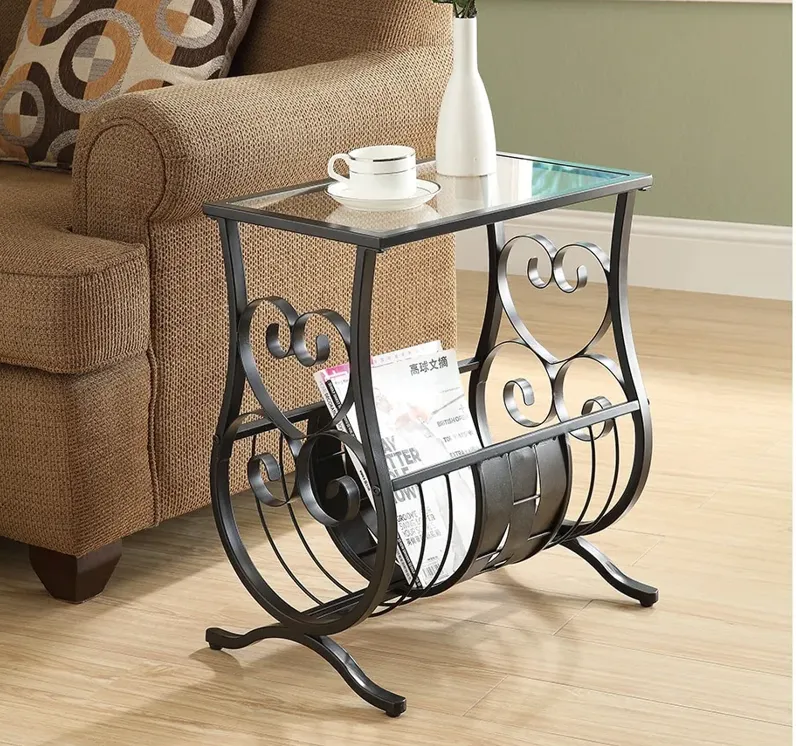 Marey Black Accent Table