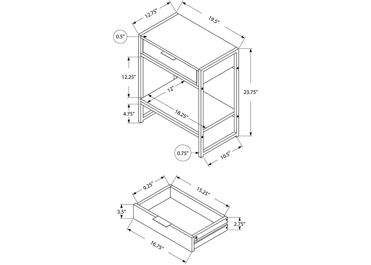 Alwina Gray Accent Table