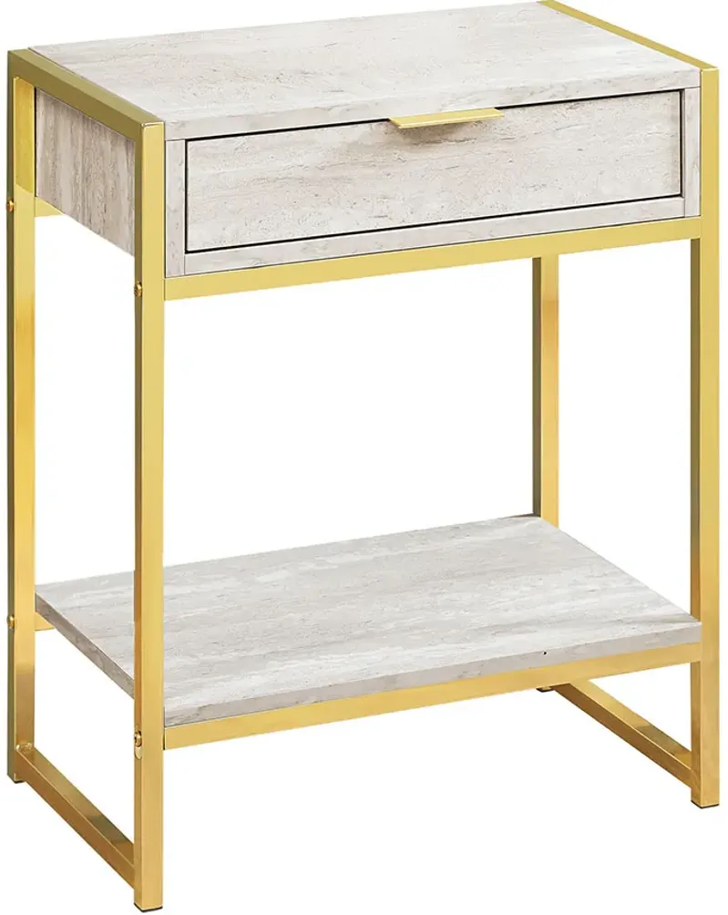 Alwina Beige Accent Table