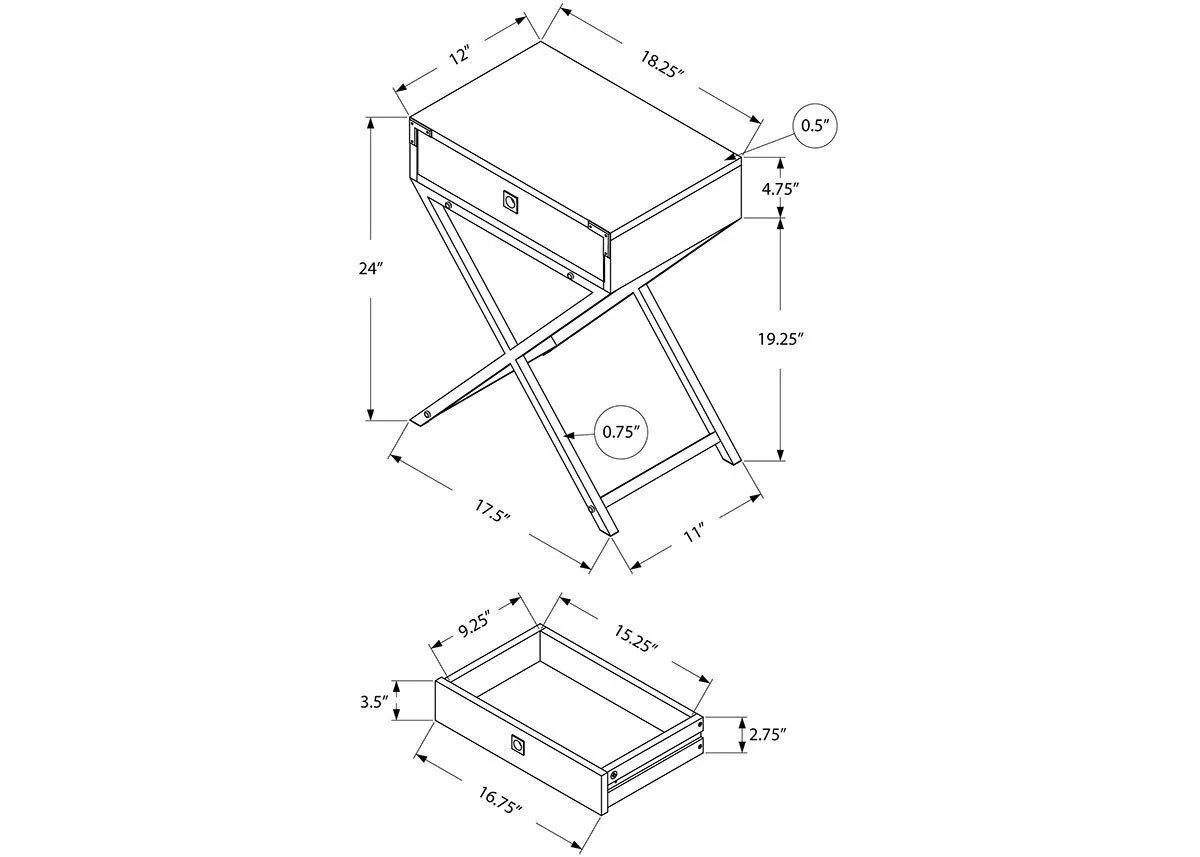 Oda Gray Accent Table