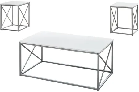 Burkhard White 3 Pc. Table Set