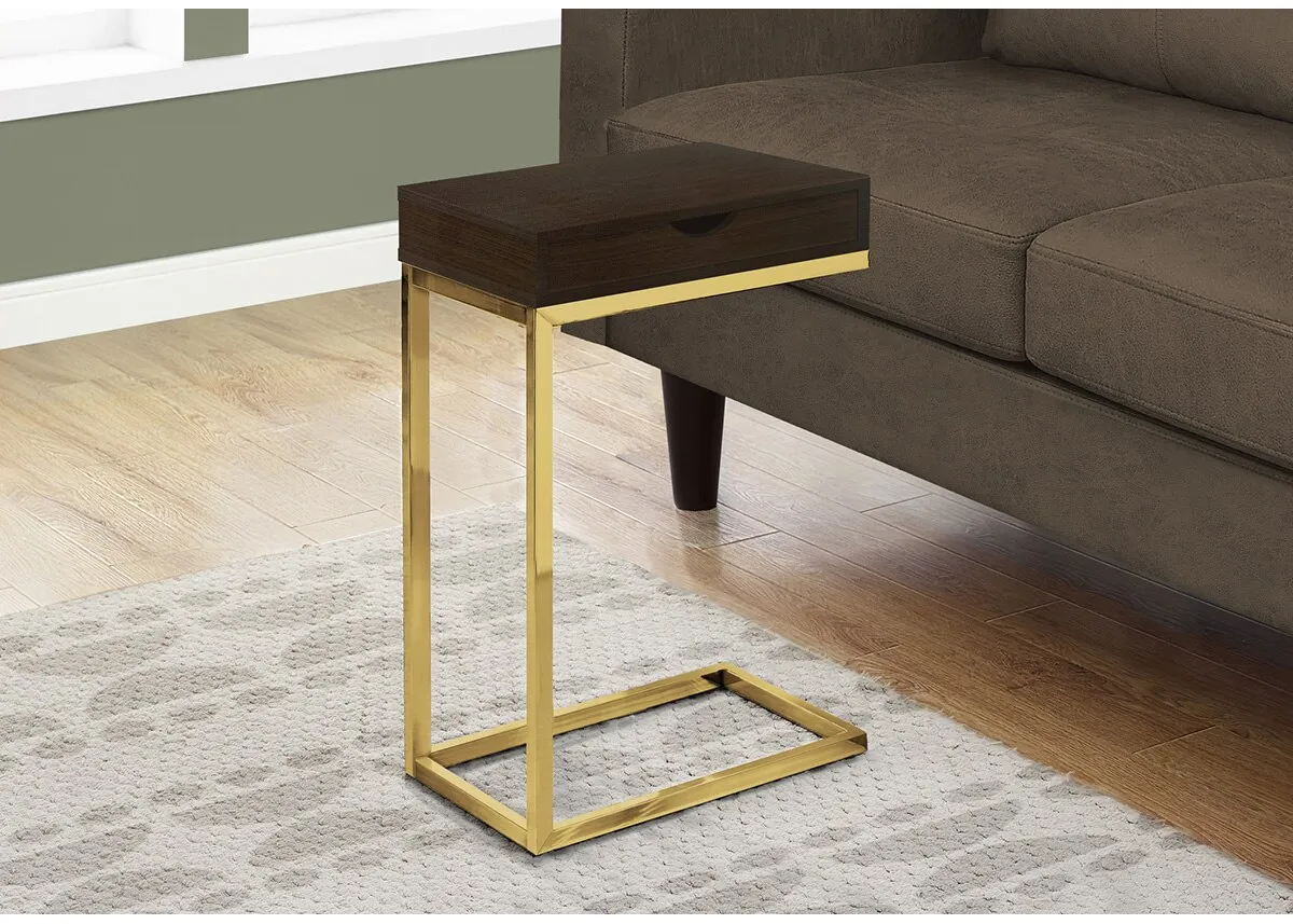 Celine Gold Accent Table W/ Drawer