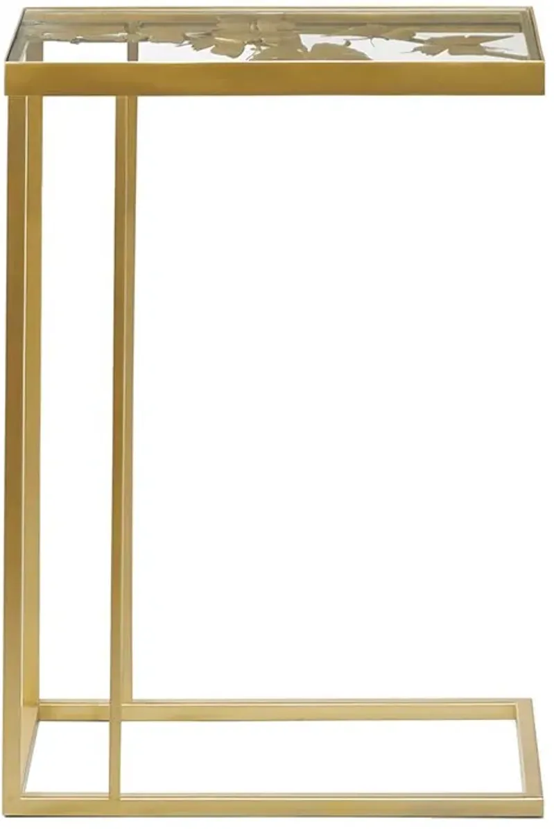 Mela Gold Butterfly Accent Table
