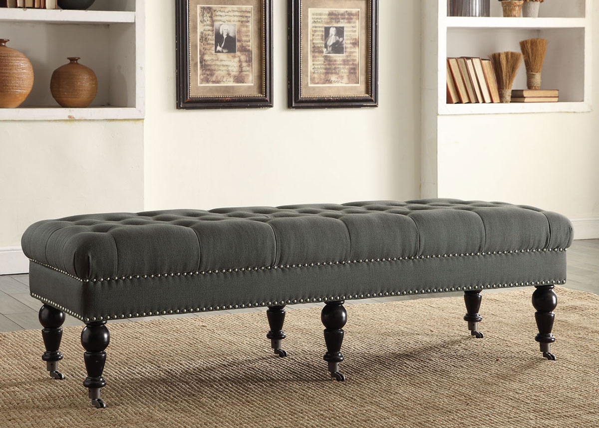 Elisa Charcoal 62" Bench