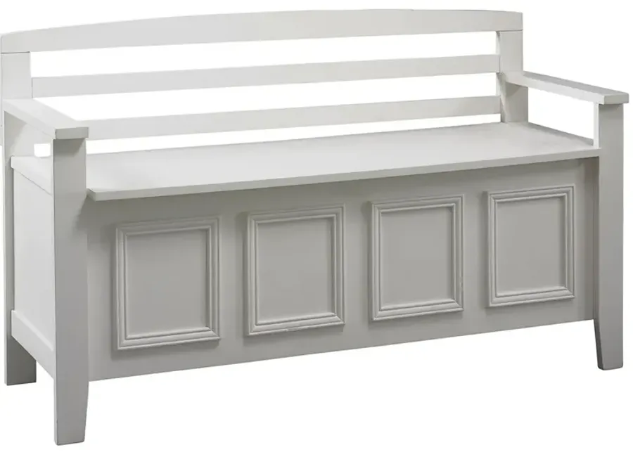 Valere White Storage Bench