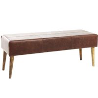 Leather Three Seater Bench