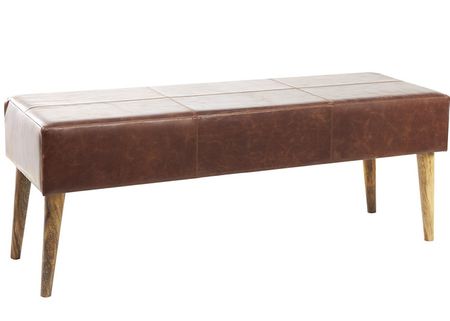 Leather Three Seater Bench