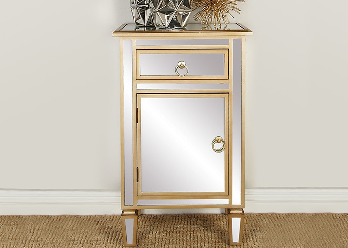 Mirrored Silver Side Table
