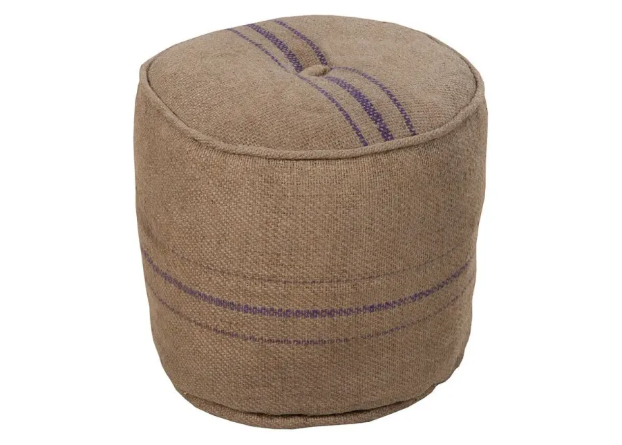 Woven Beige Pouf