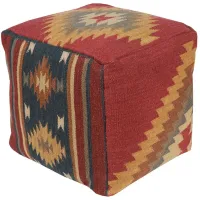 Woven Red Pouf
