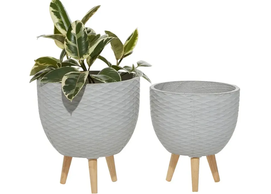 Set Of 2 Selene Gray Planters