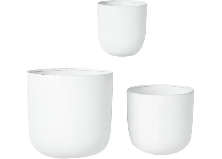 Set of 3 Santoya White Wall Planters