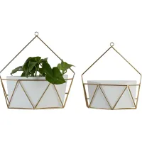 Set of 2 Lucilla White Wall Planters