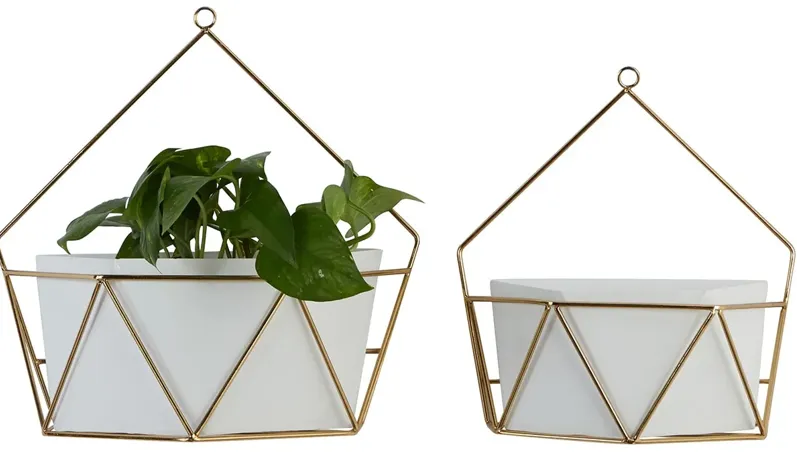 Set of 2 Lucilla White Wall Planters