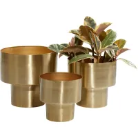 Set of 3 Adonis Gold Metal Planters