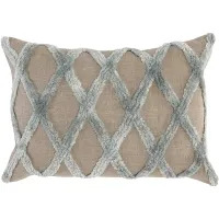 Caro 14" X 20" Beige Geometric Pillow