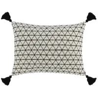 Bree 14" X 20" Black Pattern Pillow
