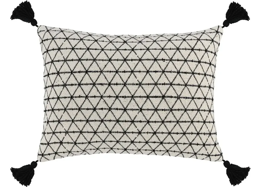 Bree 14" X 20" Black Pattern Pillow