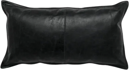 Paxton 14" X 26" Onyx Leather Pillow