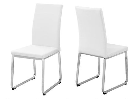 Gabe 2 Pc. White Dining Chair w/Chrome