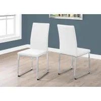 Gabe 2 Pc. White Dining Chair w/Chrome