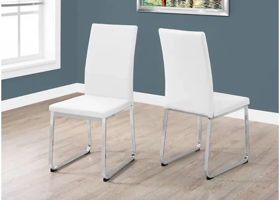 Gabe 2 Pc. White Dining Chair w/Chrome