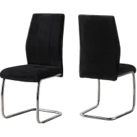 Set of Two Athan Black Velvet Dining Chairs