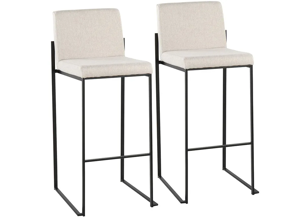 Fuji Beige/Black Counter Height Stool, Set Of 2