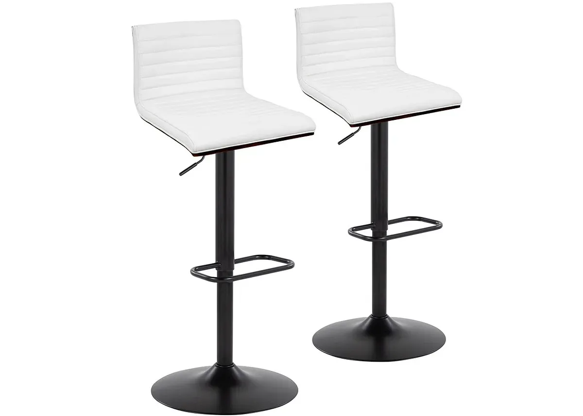 Mason White Swivel Barstool, Set Of 2