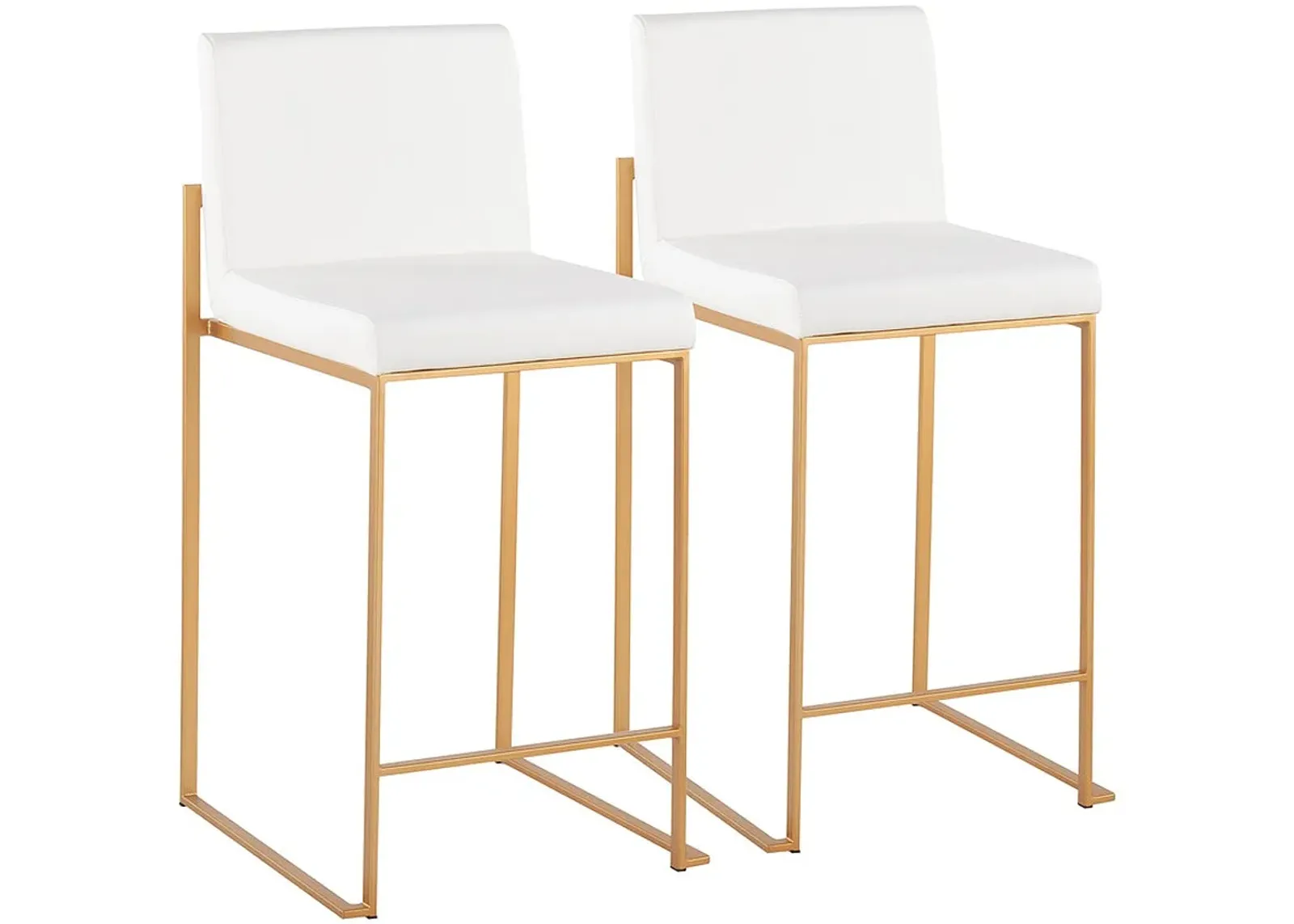 Fuji White/Gold Counter Height Stool, Set Of 2