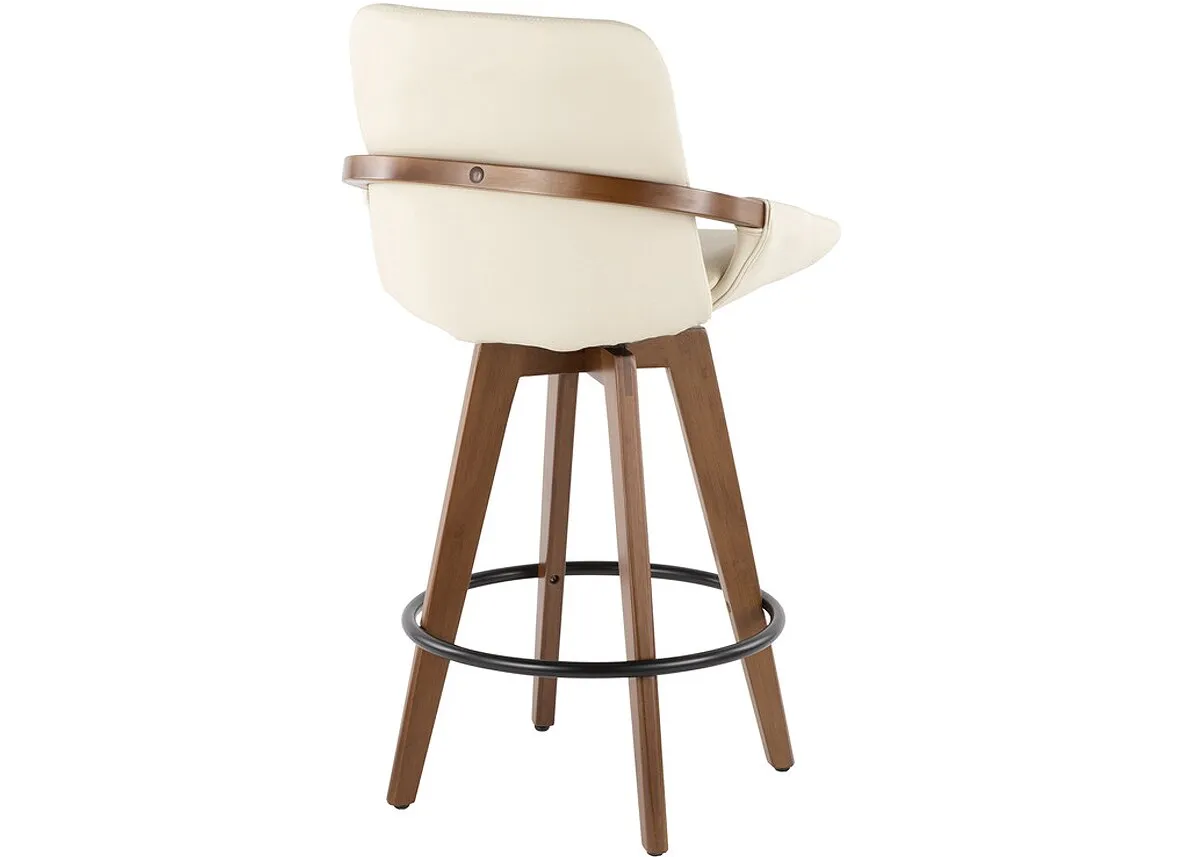 Cosmo White Swivel Counter Stool