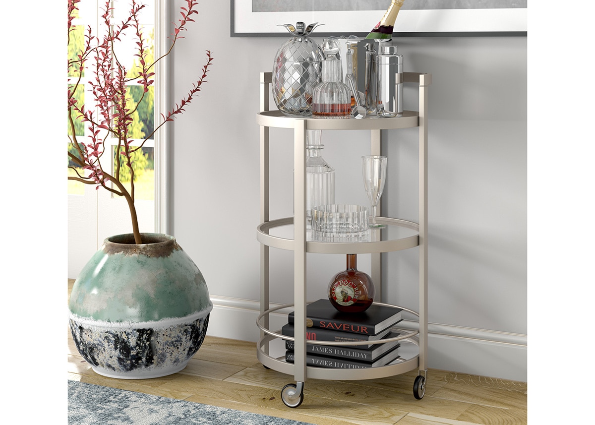 Arden Silver Bar Cart