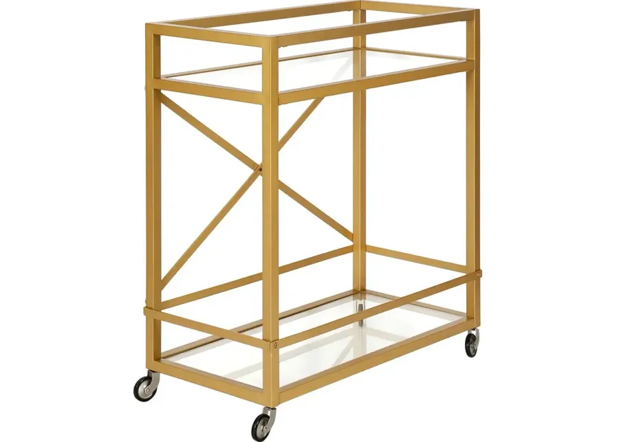 Sienna Brass Bar Cart