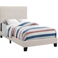 Davis Beige Twin Upholstered Bed