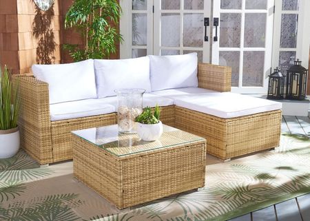 Basitan Natural 4 Pc. Outdoor Sectional W/ Cocktail Table