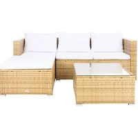 Basitan Natural 4 Pc. Outdoor Sectional W/ Cocktail Table