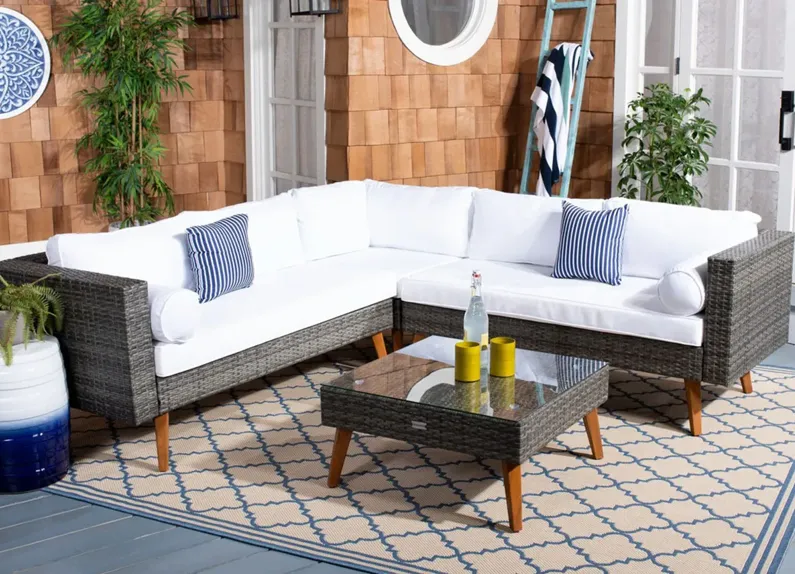 Lorenzo 4 Pc. Outdoor Sectional W/ Cocktail Table