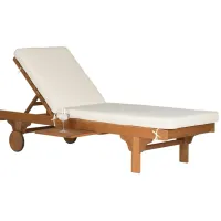 Easton Brown Chaise Lounger W/ Sliding Table