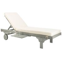 Easton Gray Chaise Lounger W/ Sliding Table