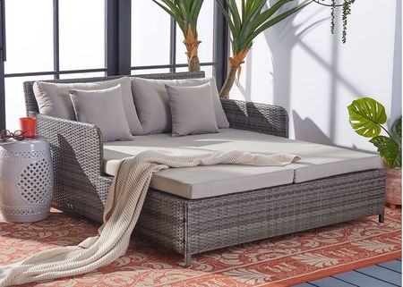 Solaris Gray Outdoor Daybed W/ Gray Cushions