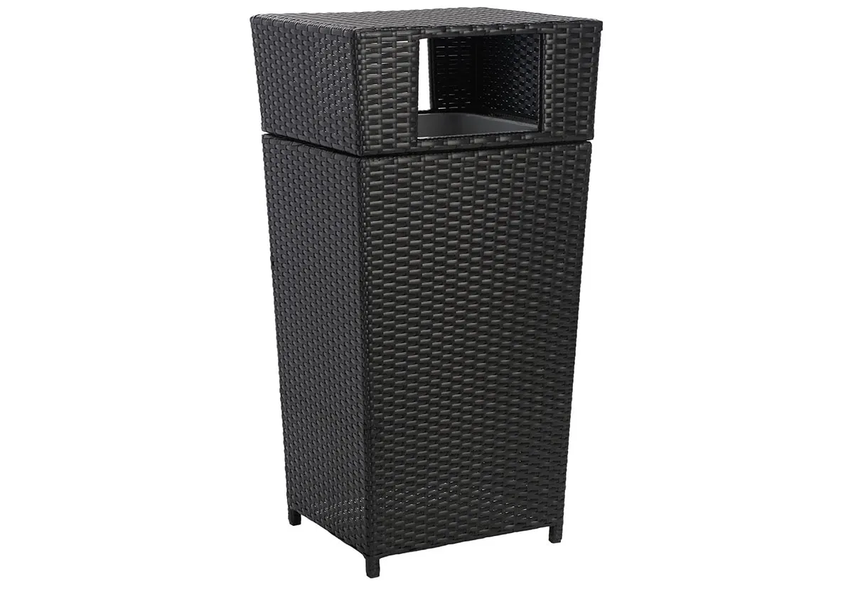 Mariana Black Outdoor Trash Bin