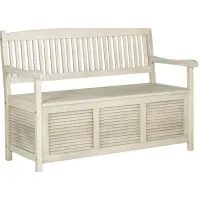 Vanora White Outdoor Storage Bench