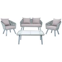Jordana Gray 4 Pc. Outdoor Patio Set W/ Gray Cushions