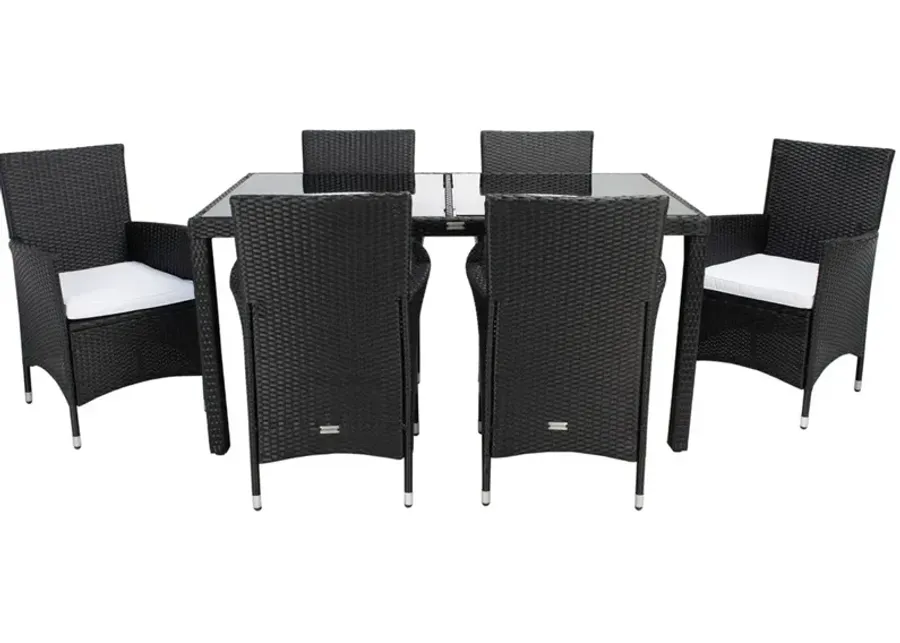 Valentine Black 7 Pc. Outdoor Dining Set