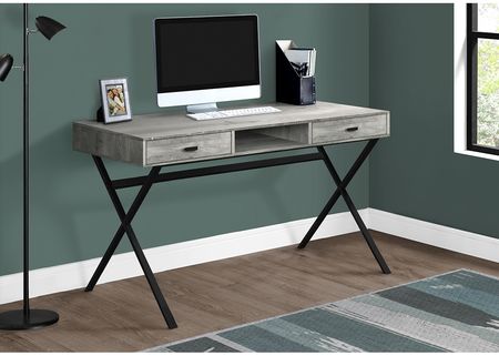 Celine Gray Metal Desk With Drawers