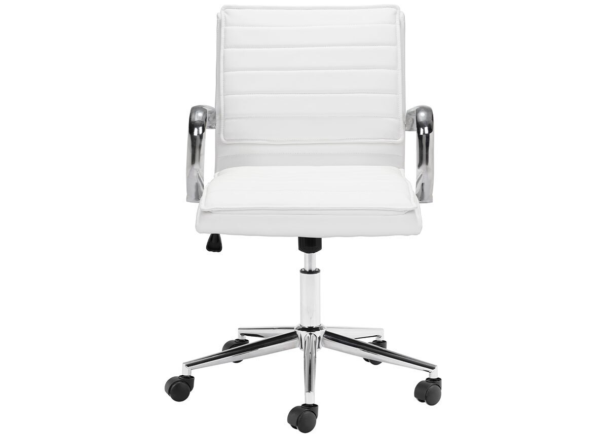 Partner White Swivel Office Chair