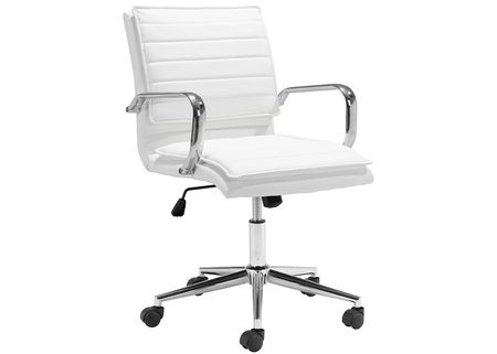 Partner White Swivel Office Chair