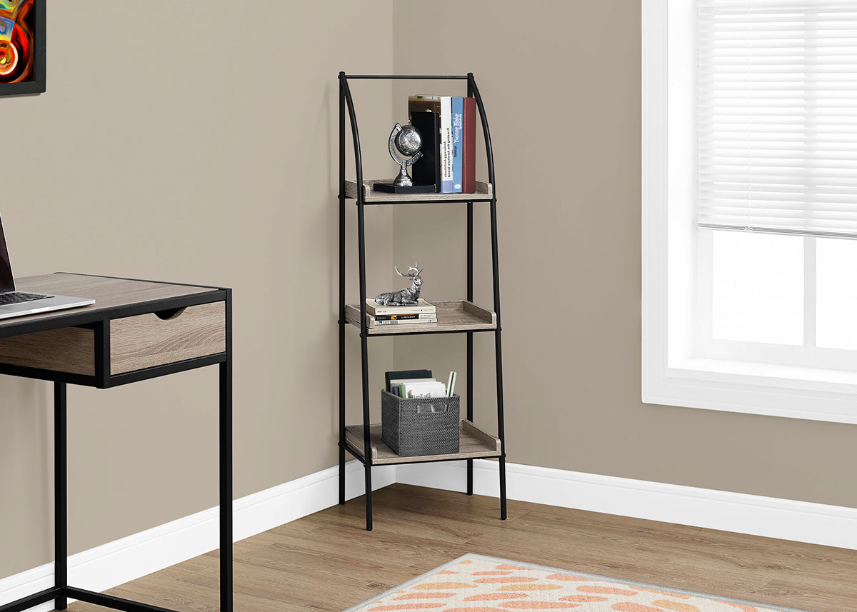 Adams Taupe Bookcase