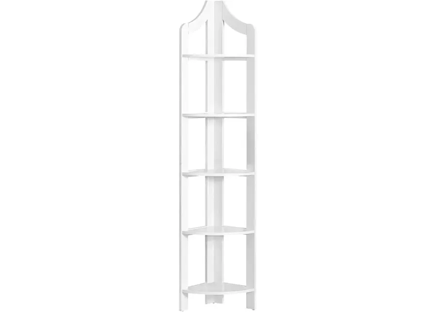 Aston White Corner Accent Etagere